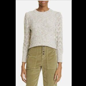 Excellent Condition- Veronica Beard Metto Pointelle Stitch Cotton Sweater